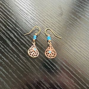 Copper and turquoise earrings